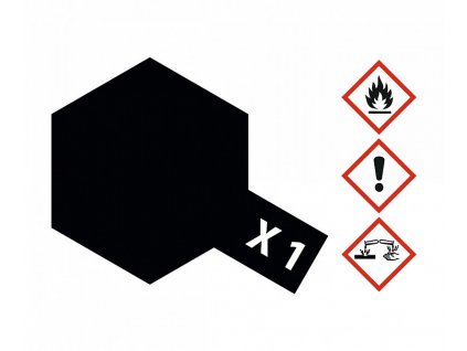 Tamiya Acrylfarbe MINI X-1 – Schwarz glänzend 10 ml