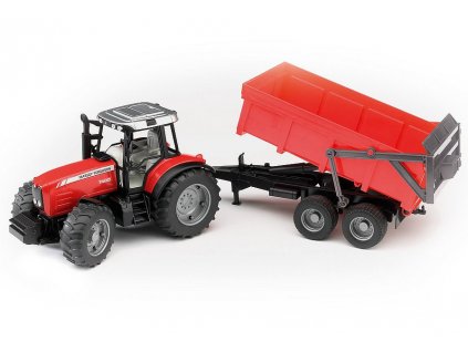 Massey Ferguson 7480 w. Tipping Trailer 1/16  Bruder