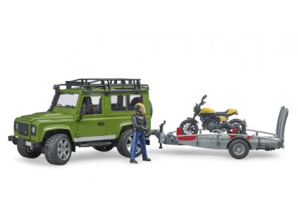 Land Rover s prívesom a motocyklom 1/16