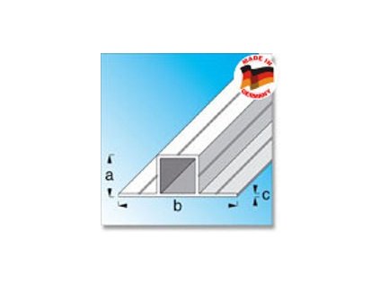 ALU profil štvorcový s 2-ramenami v rovine 7,5x1000mm