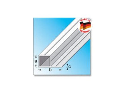 ALU profil štvorcový s jedným ramenom okraj 7,5x7,5x1000mm ALFER