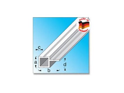 ALU profil čtvercový s jedním ramenem střed 7,5x7,5x1000mm