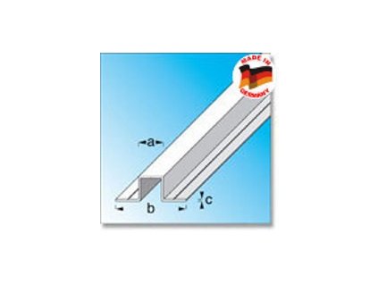 ALU profil U s 2-ramenami v rovine 7,5x7,5x1000mm ALFER