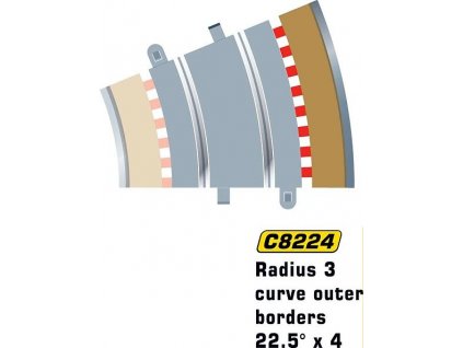 vonkajšia krajnica SPORT Outer Border Curve R3/22,5° 4 ks k 8204
