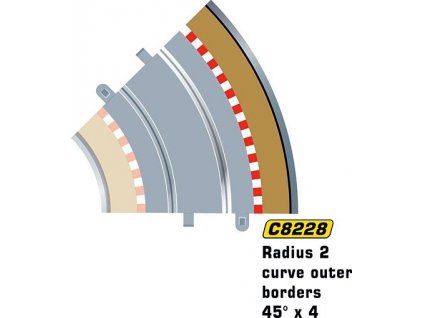 vonkajšia krajnica SPORT Outer Border Curve R2/45° 4 ks pre 8206