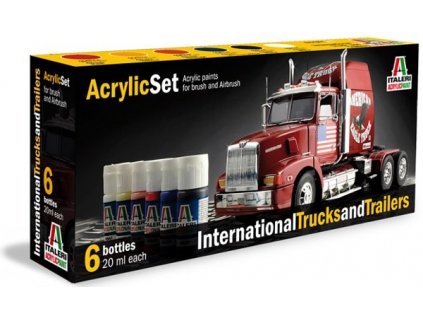Sada akrylových barev Italeri - International Trucks & Trailers 6x20ml