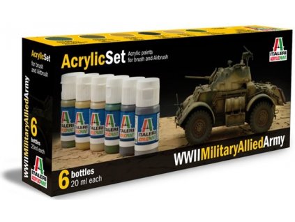 Sada akrylových farieb Italeri - WWII Military Allied Army 6x20ml