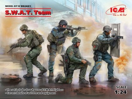 S.W.A.T. Team (4 figures) Diorama Set 1/24 ICM