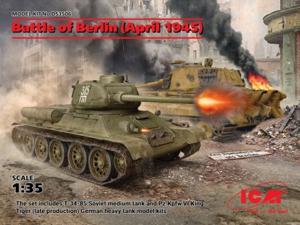Battle of Berlin (April 1945) (T-34-85, King Tiger) 1/35