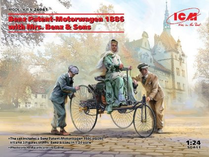 Benz Patent-Motorwagen 1886 with Mrs. Benz & Sons 1/24