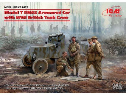 Ford Model T RNAS Armoured Car with WWI British Tank Crew 1/35