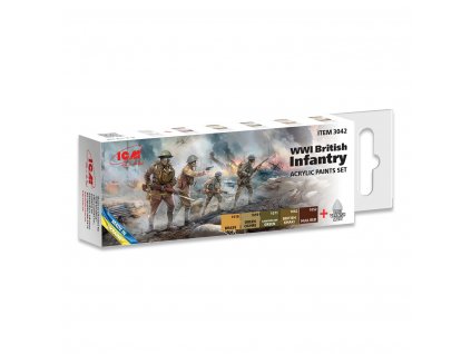 ICM Acrylfarben-Set – Britische Infanterie aus dem 1. Weltkrieg, 6 x 12 ml