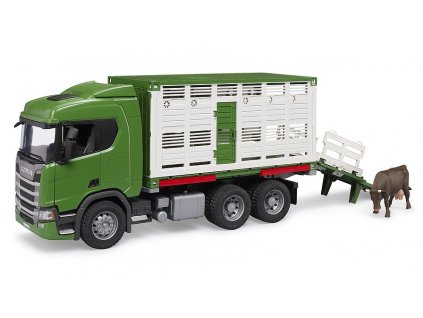 scania super 560r green container truck w cow figure 1 16 03548 bruder 04
