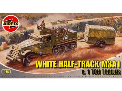 White Half-Track M3A1 & 1 Ton Trailer 1/76