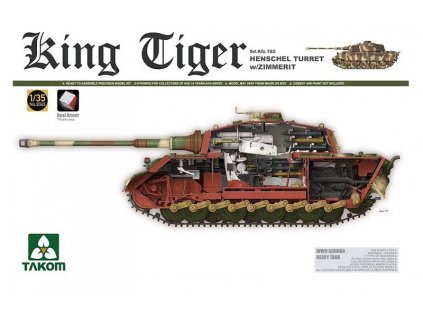 Pz.Kpfw. VI King Tiger Sd.Kfz.182 Henschel w Zimmerit interior 1/35