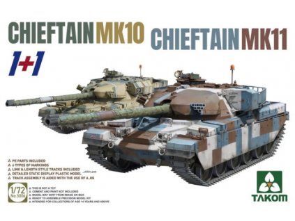 Chieftain MK11+Chieftain MK10 (1+1)  1/72 Takom