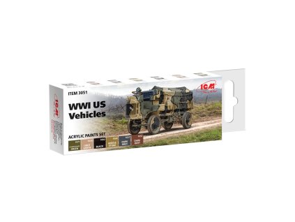 Acrylic Paint Set for WWI US military vehicles 6 x12 ml