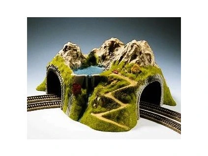Tunnel complete, 2-track, curved, 43 x 41 x 23 cm HO