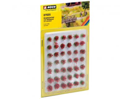 Tráva trsy XL kvitnúce rastliny červené 6mm 42 ks