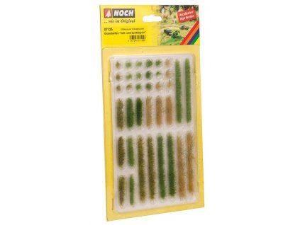 Diorama grass 6mm high - light and dark green strips 18 pcs