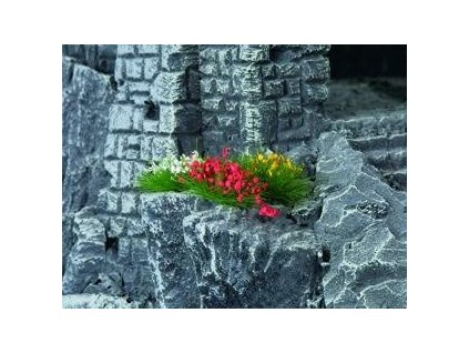 Tráva do diorámy, trsy kvitnúce 6mm vysoké 104 ks