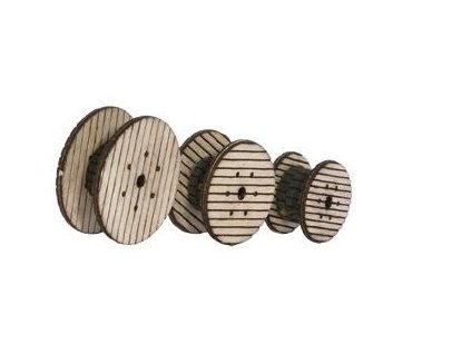 Laser-Cut Cable Spools 3 pcs HO