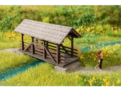 Laser-Cut Covered Pedestrian Bridge HO