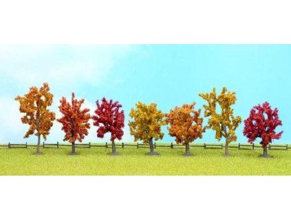 Diorama trees - deciduous autumn 7 pcs 80-100mm high