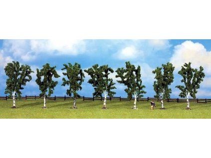 Birch trees for diorama 7 pcs mix 100mm high