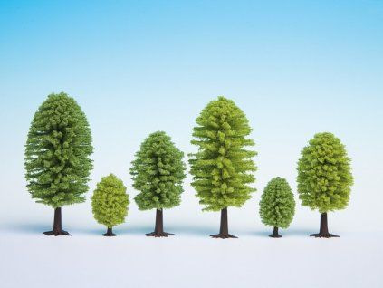 Diorama trees - deciduous 25 pcs mix 50-90mm high