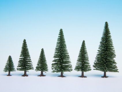 Diorama trees - coniferous 25 pcs mix 50-140mm high