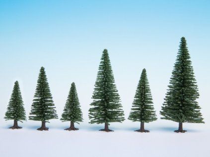 Diorama trees - coniferous 10 pcs mix 160-190mm high