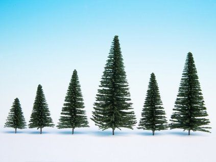 Diorama trees - coniferous plug-in 50 pcs mix 50-140mm