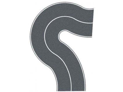 Kreisstraßen-Asphaltkurve, grau, TT