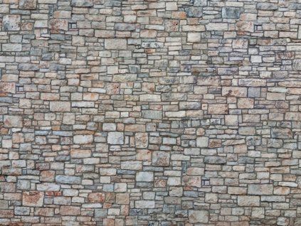 Stone wall 3D-cardboard strip 25 x 12.5 cm HO