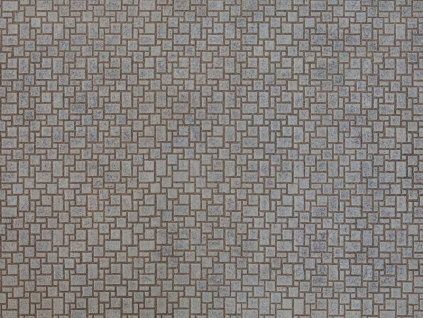 Cobblestone sidewalk 3D-cardboard strip 25 x 12.5 cm HO