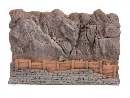 Rock with protective barriers for diorama 23 x 16cm 1/72 and HO