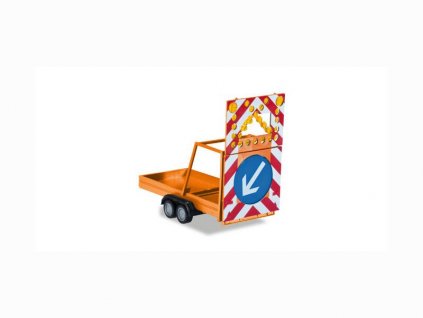 Prívesný vozík cestársky diaľničný oranžový 1/87