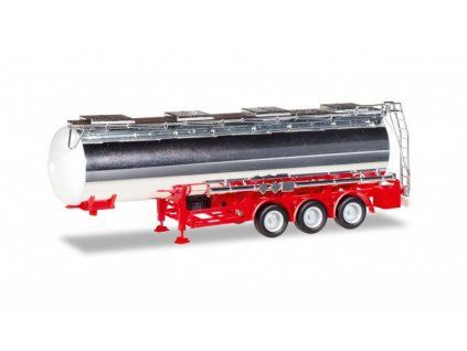 Tank semi-trailer chrome red HO 1/87