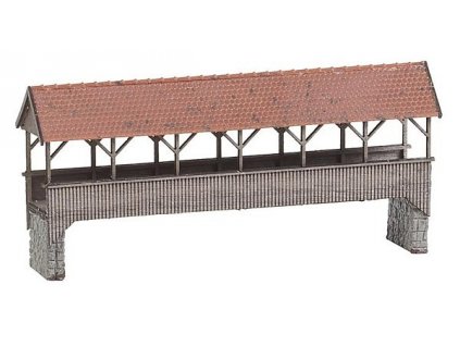Mostík drevený so strechou do diorámy  1/72, HO