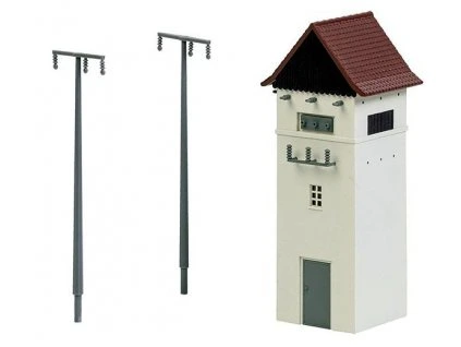 Trafostanice + 2 sloupy elektrického vedení HO