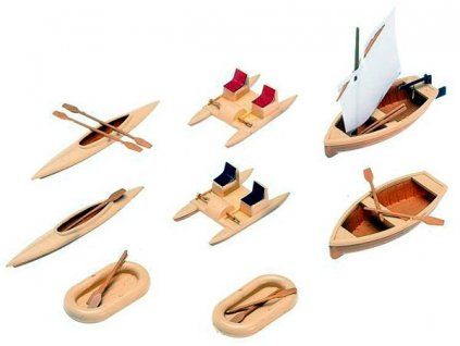 Loďky, kánoe a vodní kolo HO