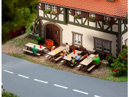 Picnic tables with benches 4 pcs HO