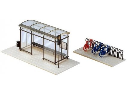 Stops with bike racks HO