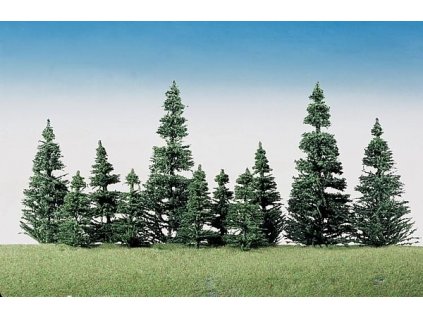 Stromy do diorámy mix ihličnatých 40 ks, 50 - 120 mm vysoké