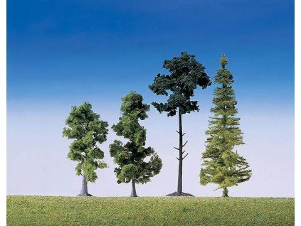 Coniferous trees various 15cm 15pcs HO/N