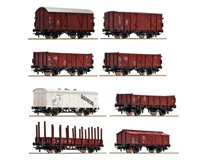 Freight wagons set of 8 pcs HO