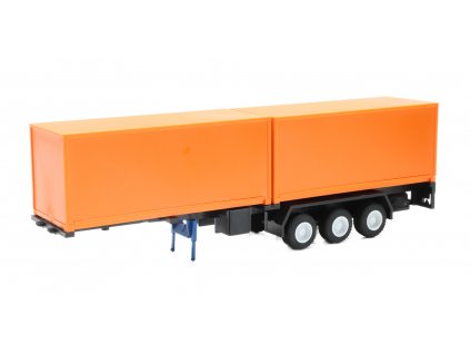Sattelauflieger + orange Container 1/87