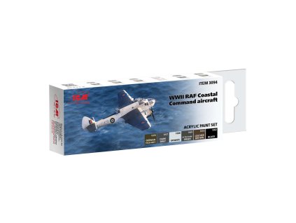 ICM Acrylfarben-Set – Flugzeuge des RAF Coastal Command im Zweiten Weltkrieg 6 x 12 ml