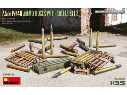 German 7.5cm PaK 40 Ammo Boxes Set 2 1/35